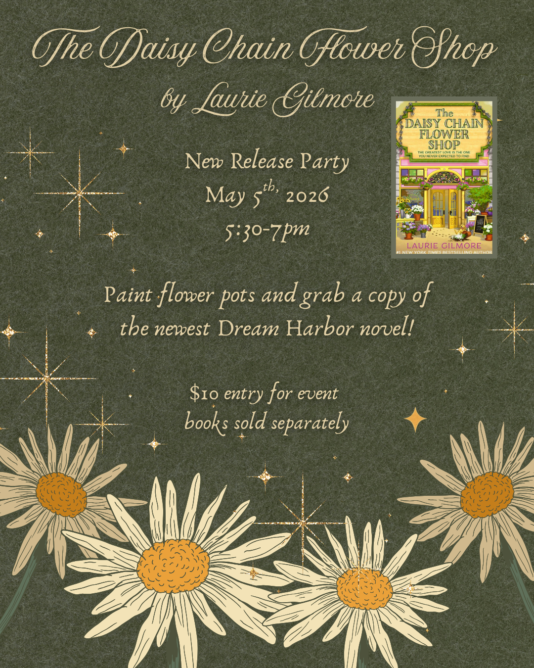 Daisy Chain Flower Shop Paint a pot party 10$ ticket 5:30 - 7pm
